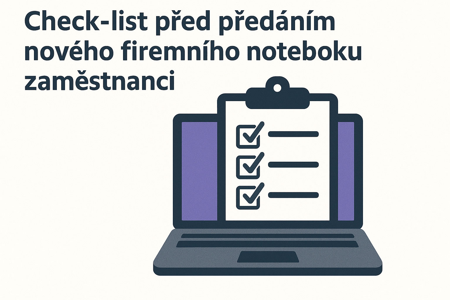 Check-list před předáním nového firemního notebooku zaměstnanci