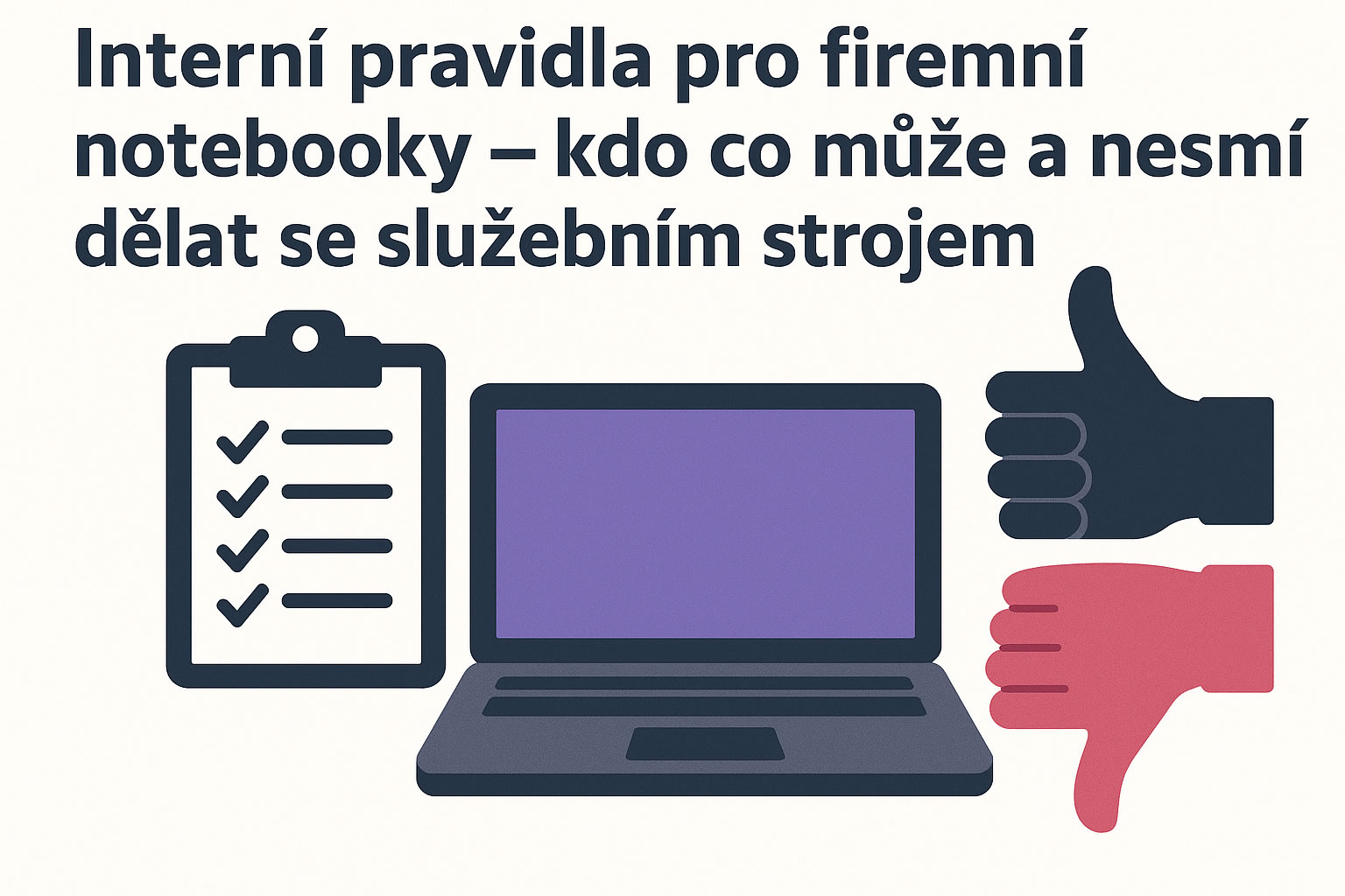Interní pravidla pro firemní notebooky – kdo co může a nesmí dělat se služebním strojem